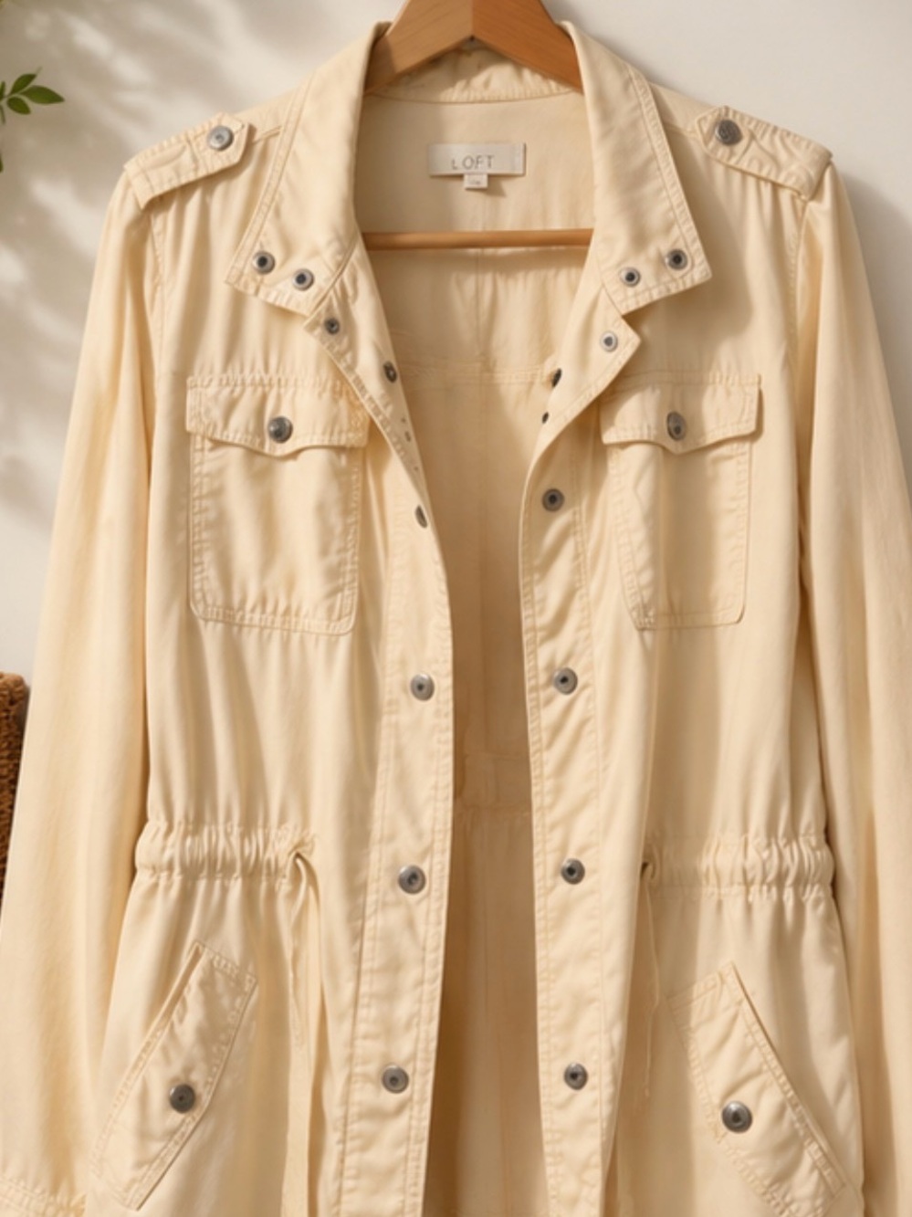 LOFT Cream Utility Anorak Jacket for Women